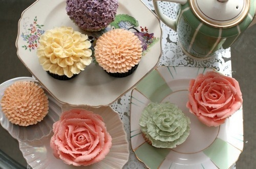 Cupcakes de flores