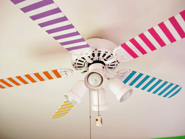 Ventilador decorado con washi tape